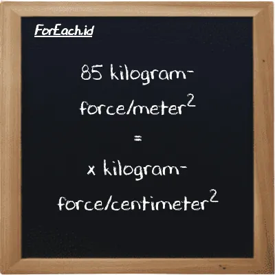 Contoh konversi kilogram-force/meter<sup>2</sup> ke kilogram-force/centimeter<sup>2</sup> (kgf/m<sup>2</sup> ke kgf/cm<sup>2</sup>)